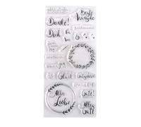 Clear Stamps - "Viele Wünsche", 97x205mm, 22 Motifs, 1 Feuille