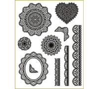 Clear Stamps -Vintage Ornements Dentelle, Env. 2-12,5cm,
