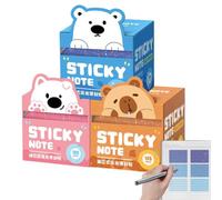 Clear Sticky Notes | 105 Sheets 3 Set Glitter Animal Fruit Pull Out | Trans
