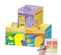 Clear Sticky Notes | 105 Sheets 3 Set Glitter Animal Fruit Pull Out | Trans