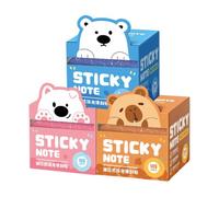 Clear Sticky Notes 105 Sheets Glitter Animal Fruit Translucent Writing Tabs | 2.75 X 2.75 X 2.75 Inches - Three Set Pull Out Notes Offer Transparent Writing Space For Book Annotation Journals Planners Sc