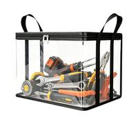 Clear Storage Bags, Bedding Organizer Box, 32cm and 38cm for Clothes Blanket Sheet Organization and Storage, Transparent Zippered Design with Foldable Space Saving Construction