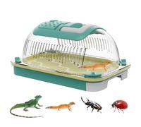 Clear Terrarium Box, Breathable Breed Cage, 7.48x4.92in Portable Reptile Breeder Container, Wear Resistant Keeper with Handle, Ideal for Breeding Chameleons and Geckos
