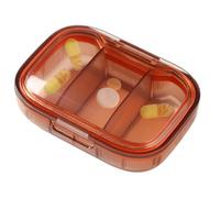 Clear Travel Pill Box - 7x5x2.6cm Daily Pills Organizer, Portable Pill Box Aesthetic, Separate 3 Compartment Travel Pills Container | Medication Case For Pocket Purse, Daily Supplements