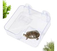 Clear Turtle Terrace - Zone de repos à ventouse, rampes de repos réglables en hauteur | Accessoire d'habitat d'aquarium, plate-forme de quai d'enceinte, meubles de Terrarium aquatique, quai d'escalade
