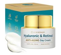 Clear Visage Crème de jour anti-âge coréenne - Acide hyaluronique et rétinol - Comble et lisse la peau - Soin coréen sans cruauté envers les animaux et testé dermatologiquement pour tous les types