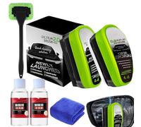 Clear Vision, Clear Vision Autoglasreiniger, Nettoyant pour pare-brise de voiture, Brosse de nettoyage pour film d'huile, Prévient la pluie et le brouillard pour les vitres de voiture (2 Set)