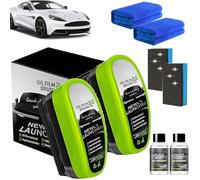 Clear Vision Glass Cleaner, 2.0 Upgrade Clear Vision Windshield Cleaner, Automotive Oil Film Cleaning Brush, Oil Film Cleaning Brush for Car Window, Improves Clarity and Visibility (2PCS)