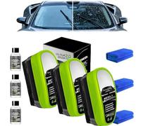 Clear Vision Nettoyant Pare-Brise Voiture 2.0 - Brosse Anti Film Gras pour Vitres Auto, Nettoyant Vitre Voiture avec Liquide Recharge & Chiffon, Visibilité Claire sous Pluie et Brouillard (3PCS)