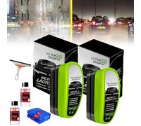 Clear Vision Windscreen Cleaner, 2025 New Upgraded Automotive Oil Film Cleaning Brush, Reusable Car Window Cleaner, Car Oil Film Cleaning Brush with Fluid replacement (2*Set)