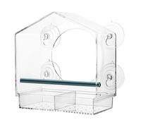 Clear Window Bird Feeder - 11.81 Inches Acrylic Suction Cup Box | Transparent Anti-Spill Food Tray With Anti-Slip Perch - Indoor Outdoor Birdwatching Decor For Apartments, Balconies & Kids Observation