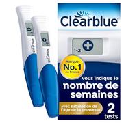 Clearblue Test De Grossesse Digital Avec Estimation De l’Âge De La Grossesse, 2 Tests, Le Seul Test Qui Vous Indique Le Nombre De Semaines Depuis La Conception: 1-2, 2-3 ou plus de 3 semaines