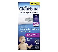Clearblue Test Ovulation Digital, Aide À Concevoir, 1 Appareil Digital Et 20 Tests, Signale vos 2 Jours les Plus Fertiles, Maximise vos Chances de Concevoir Naturellement, L'Emballage peut varier