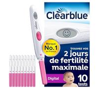 Clearblue Test Ovulation Digital, Aide À Concevoir, 1 Appareil Digital Et 10 Tests, Signale vos 2 Jours les Plus Fertiles, Maximise vos Chances de Concevoir Naturellement, L'Emballage peut varier