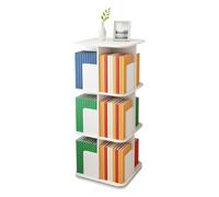 ClearFragrans Bibliothèque pivotante à 360 °, 3 niveaux, 12 compartiments, étagère de rangement sur pied, étagère de rangement, étagère, étagère décorative, pour salon, bureau, blanc