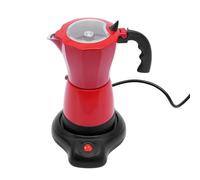 ClearFragrans Cafetière électrique 300 ml, cafetière à expresso 6 tasses, cafetière italienne, moka, valve de sécurité One-Touch, base à 360°, portable, pour la maison, les voyages, rouge