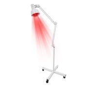 ClearFragrans Lampe infrarouge, lampe à lumière rouge, avec socle et roues, thérapie par la chaleur, lumière rouge, support de sol, pour soulager la douleur, légèreté, relaxation musculaire, blanche