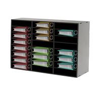 ClearFragrans Organisateur littéraire à 24 compartiments - Porte-documents de bureau avec séparateur amovible - Idéal pour le bureau, la maison, le bureau - 73,7 x 30,2 x 59,6 cm - Noir