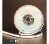 Clearhill 5V USB COB LED Strip Lights,Natural White 4000K,8mm Width 320LEDs/m,8W/m,CRI90,9.84FT/3M,Electroplated Double-Sided Panel Light Strip,Waterproof IP20,Flexible Strip for Indoor Decoration
