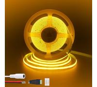 Clearhill Bande LED COB 12V 9,84 pieds/3m (Sans alimentation),Orange,320LEDs/m,avec connecteur femelle DC 5521 et fils rouge/noir,largeur 8mm,IP20,pour décoration intérieure et bricolage