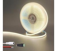 Clearhill Bande LED COB 12V largeur 5 mm (sans alimentation),16,4 pieds/5 m,Blanc naturel 4000K,400 LED/m,avec connecteur femelle 5521 DC,10 W/m,IRC 90,5000 lm,IP20