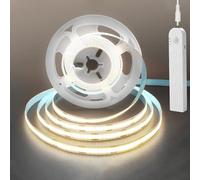 Clearhill Bande LED COB avec Détecteur de Mouvement,Variateur et Recharge USB 5V,Batterie intégrée 1500mAh,Trois Modes,6,56pieds/2m,Blanc neutre 4000K,320LEDs/m,pour Placard,Penderie,Lit