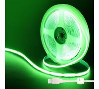 Clearhill Bande LED COB USB 5V,9,84pieds/3m Vert,320LEDs/m,largeur 8mm,non étanche IP20,câble USB de 1m,bande LED flexible pour décoration intérieure et bricolage