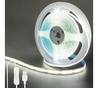 Clearhill Bande LED COB USB 5V avec interrupteur,6.56pieds/2m,blanc froid 6500K,320LEDs/m,largeur 8mm,non étanche IP20,câble USB de 1m,pour décoration intérieure et bricolage à domicile