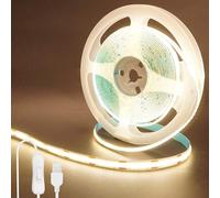 Clearhill Bande LED COB USB 5V avec interrupteur,9,84pieds/3m,blanc naturel 4000K,320LEDs/m,largeur 8mm,non étanche IP20,câble USB de 1m,pour décoration intérieure et bricolage à domicile