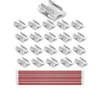 Clearhill Connecteurs 8-en-1 2 broches 8mm 20 pièces à assemblage par pression pour bandes COB LED,connexion sans soudure sans interstice,ultra-plats,connecteurs bande à bande à fil.