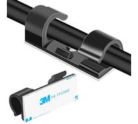 Clearhill Lot de 100 Pinces à câbles, Supports muraux pour Fils, Colliers adhésifs pour Garder Les câbles Bien rangés sous Les Bureaux, dans Les Voitures et près des Ordinateurs (Noir)