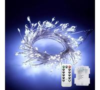 Clearhill Lot de 2 guirlandes lumineuses à piles avec télécommande, 6 m, 200 LED, 8 modes, étanche en fil de cuivre pour chambre à coucher, mariage, bricolage, décoration de jardin