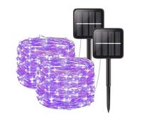 Clearhill Lot de 2 guirlandes lumineuses solaires d'extérieur 20 m 200 LED 8 modes étanches pour jardin, terrasse, cour, mariage, décorations de fête