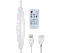 Clearhill Variateur d'intensité USB 5 V 2 A avec connecteurs USB mâles et femelles, télécommande, gradation à 6 vitesses, fonction marche/arrêt, fil 22 AWG, retard d'arrêt de 60 s, pour lumières LED 5