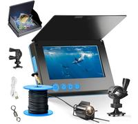 Clearhook Caméra sous-marine, caméra de pêche sous-marine, avec moniteur IPS de 12,7 cm, vision nocturne grand angle de 220°, détecteur de poissons portable, câble de 30,5 m, étanche IP65, pour glace