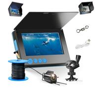 Clearhook Fishing Camera, 5″ Portable Underwater Fishing Camera, 220° Wide-Angle Night Vision Light, IP65 Waterproof, 65/100ft Cable, for Ice, River and Boat (20M/65ft,5.0" Waterproof Screen)
