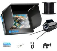Clearhook Underwater Camera, 5″ Portable Underwater Fishing Cameras, 220° Wide-Angle IR Night Vision, 100ft Cable, Ip65 Waterproof (Waterproof+30m,5in)