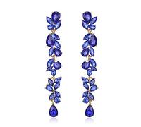 Clearine Boucles d'oreilles de mariée pour demoiselle d'honneur, boucles d'oreilles pendantes en argent plaqué or rose 14 carats pour concours de beauté, bal de fin d'année, Cristal Acier allié