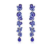 Clearine Boucles d'oreilles de mariée pour demoiselle d'honneur, boucles d'oreilles pendantes en argent plaqué or rose 14 carats pour concours de beauté, bal de fin d'année, Cristal Acier allié
