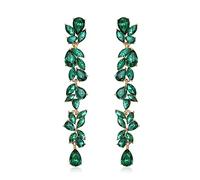 Clearine Boucles d'oreilles de mariée pour demoiselle d'honneur, boucles d'oreilles pendantes en argent plaqué or rose 14 carats pour concours de beauté, bal de fin d'année, Cristal Acier allié