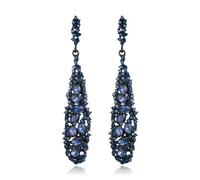 Clearine Boucles d'oreilles pendantes en strass pour bal de fin d'année, boucles d'oreilles chandelier en cristal pour femme ou demoiselle d'honneur, Cristal Acier allié