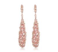Clearine Boucles d'oreilles pendantes en strass pour bal de fin d'année, boucles d'oreilles chandelier en cristal pour femme ou demoiselle d'honneur, Cristal Acier allié