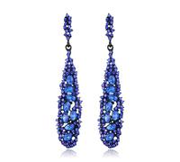 Clearine Boucles d'oreilles pendantes en strass pour bal de fin d'année, boucles d'oreilles chandelier en cristal pour femme ou demoiselle d'honneur, Cristal Acier allié