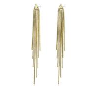 Clearine Boucles d'oreilles pendantes pour femme avec strass et cristaux - Long lustre Style bohème Couleur argentée, Acier allié