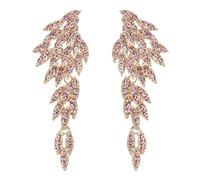 Clearine Boucles D'oreilles Suspendues Ailes d'anges Multi Feuilles Raisin pour Femme Rose Ton d'or