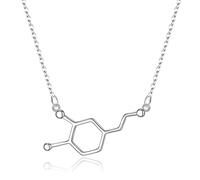Clearine Collier 925 Argent Sterling Molécule Structure Bonheur Neurotransmetteur Sérotonine Chimie Cadeau pour Les Amoureux de la Science