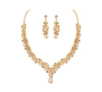 Clearine Ensemble de bijoux de mariée pour femme - Élégantes boucles d'oreilles en forme de feuille de cristal - Pour mariée, demoiselle d'honneur, bal de fin d'année, soirée, cristal Acier allié