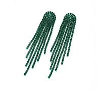 Clearine Gland Boucles d'oreilles pour Dames Scintillent Strass Cristal Longues Gouttes Lustre Bohème Pendaison Vert