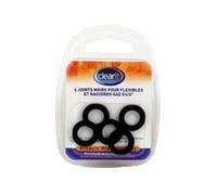 Clearit 74X9874 5 Joints Noirs Flexibles + Raccords Gaz G1/2'