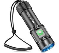 Clearlin Lampe de plongée Rechargeable 2500 lumens, Lampe de Poche sous-Marine 100 m, étanche IPX8, 4 Modes, avec Chargeur, for la plongée en apnée en Haute mer(Dive Light Black)